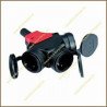 Base aerea schuko 16a negra goma 3 tomas