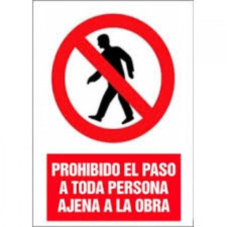 Señal pvc prohibido el paso de personas
