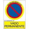 Señal pvc vado permanente