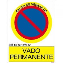 Señal pvc vado permanente
