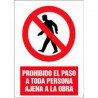 Señal pvc prohibido el paso de personas