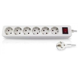 Base multiple 6 tomas con 1.5 mt de cable y con interruptor