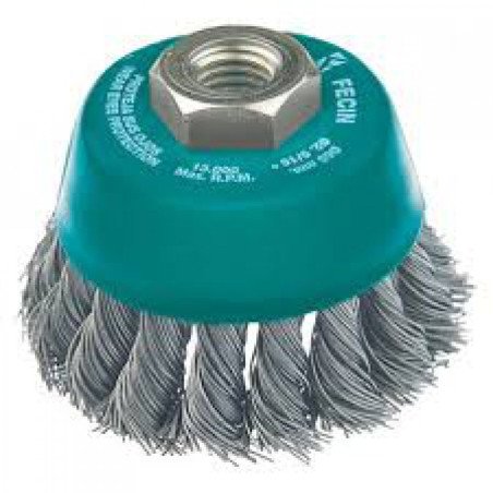 Cepillo m14 taza alambre trenzado 0.5 50814 - 65 bellota