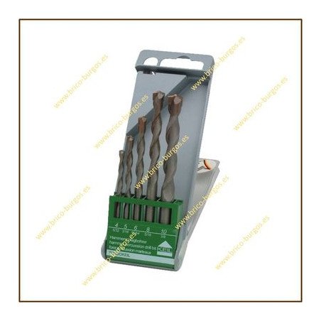 Juego brocas cilindricas hormigon -4-5-6-8-10- -5 ud- keil primus