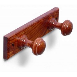 Perchero madera 2 pomos redondos sapeli