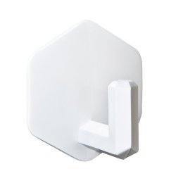 Percha adhesiva hexagonal plastico blanco