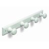 Perchero madera 4 pomos redondos lacado blanco