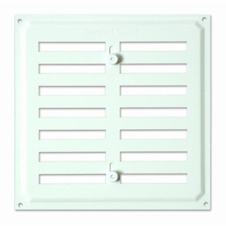 Rejilla de ventilacion con persiana 17x17 cm lacado blanco