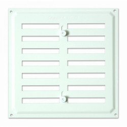 Rejilla de ventilacion con persiana 17x17 cm lacado blanco