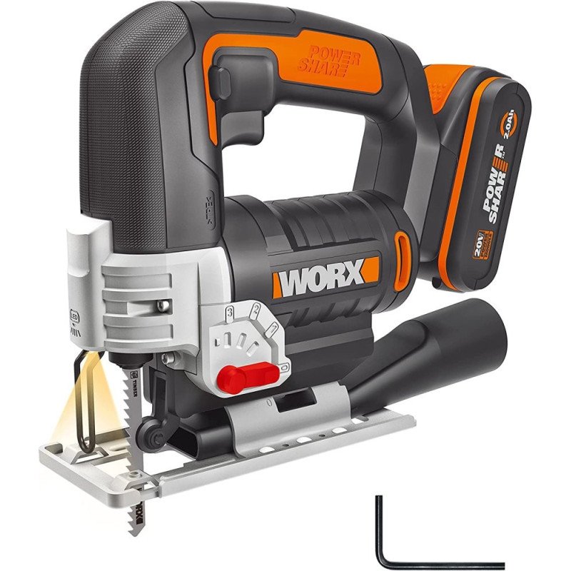 Sierra caladora a bateria worx wx543 20v 24mm