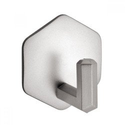 Percha adhesiva hexagonal plastico cromado mate