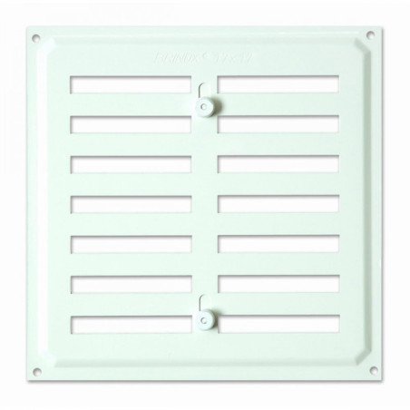 Rejilla de ventilacion con persiana 17x17 cm lacado blanco