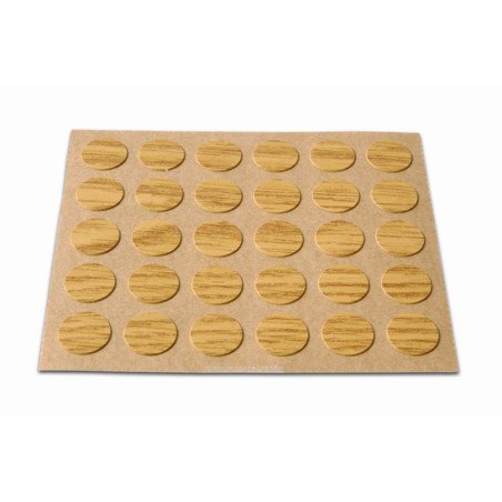 Embellecedor cubre-tornillos adhesivo ø 13 mm -madera roble-