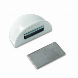 Tope para puertas adhesivo retenedor con iman -blanco-