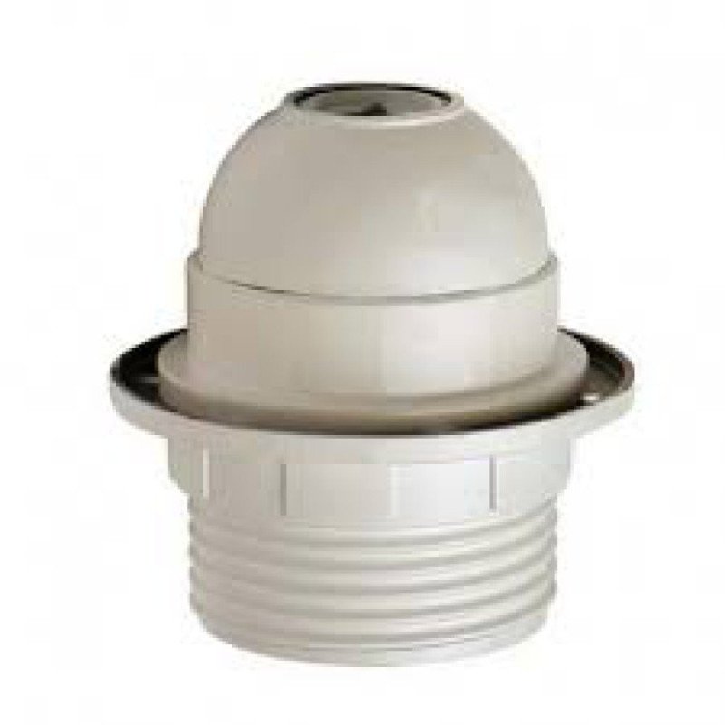 Portalamparas e27 roscado blanco c/roseta