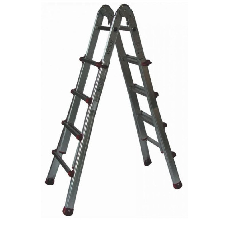 Escalera profesional telescopica aluminio-aluminio 4+4 peldaños