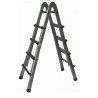 Escalera profesional telescopica aluminio-aluminio 4+4 peldaños