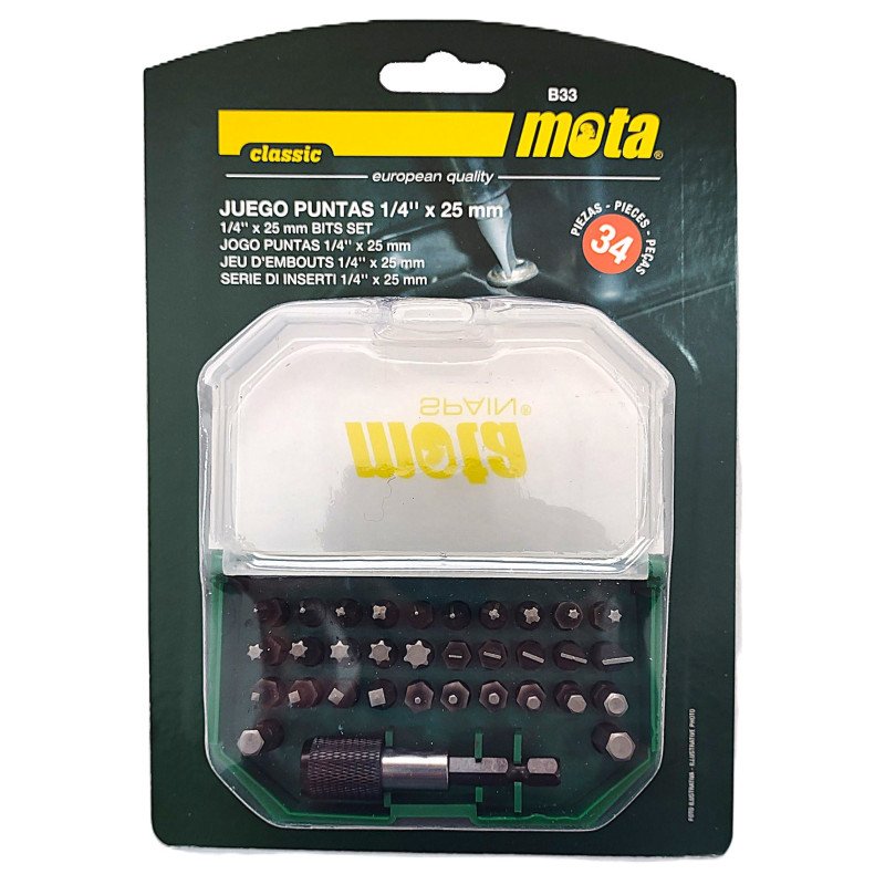 Juego puntas atornillar 1/4" x 25mm -33 pzas.-