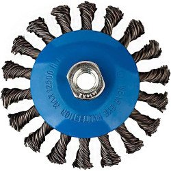 Cepillo m14 conico alambre trenzado f-18 diam.100/0.50 acero ltdo.