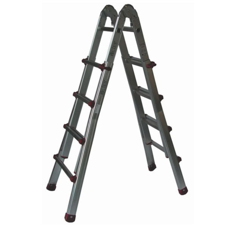 Escalera profesional telescopica aluminio-aluminio 4+4 peldaños