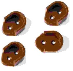 Soporte barra armario marron -2 ud-