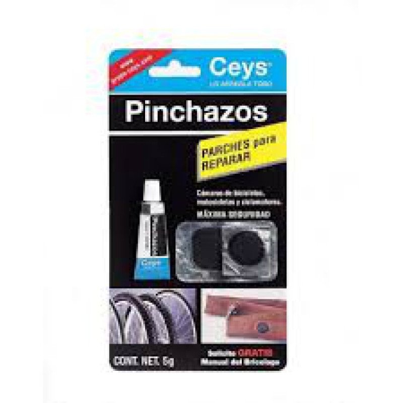 Adhesivo reparador pinchazos -4 parches- ceys