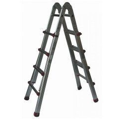 Escalera profesional telescopica aluminio-aluminio 4+4 peldaños