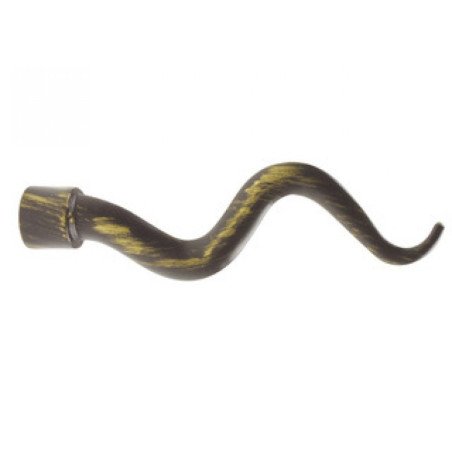 Terminal barra cortina 687-20 negro -2 ud-