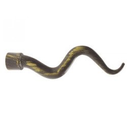 Terminal barra cortina 687-20 negro -2 ud-