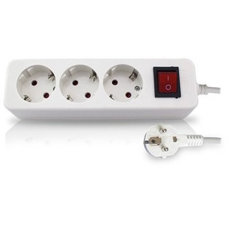 Base multiple 3 tomas con 1.5 mt de cable y con interruptor