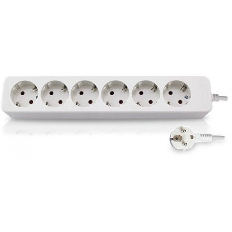 Base multiple 6 tomas con 1.5 mt de cable