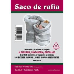 Saco de rafia 60x100cm blanco -ud-