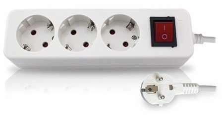 Base multiple 3 tomas con 1.5 mt de cable y con interruptor