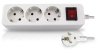 Base multiple 3 tomas con 1.5 mt de cable y con interruptor