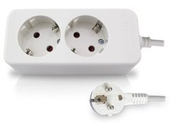 Base multiple 2 tomas con 1.5 mt de cable