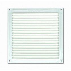 Rejilla de ventilacion 18x18 cm 19 aberturas lacado blanco