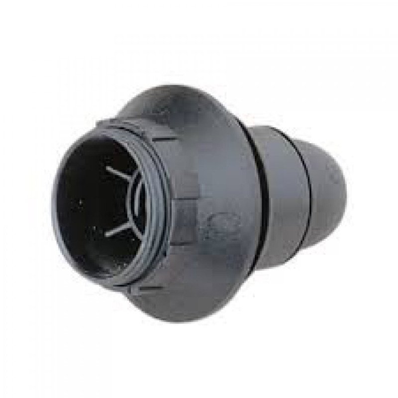 Portalamparas e14 roscado negro c/roseta