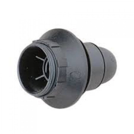 Portalamparas e14 roscado negro c/roseta