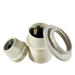 Portalamparas e14 roscado blanco c/roseta