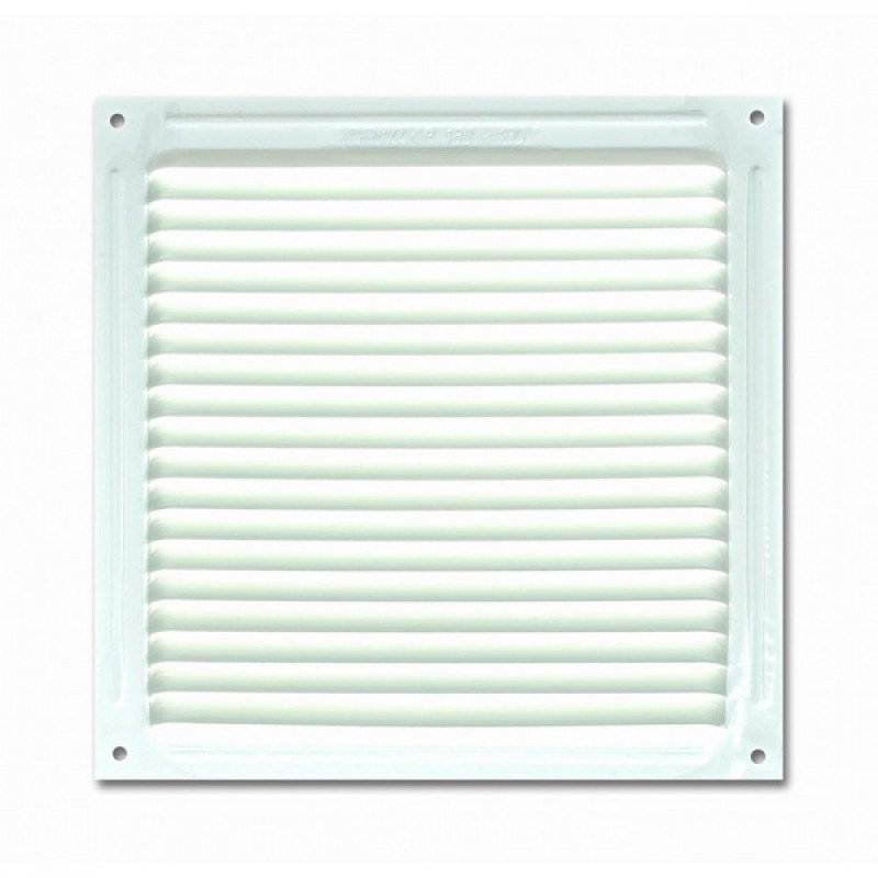 Rejilla de ventilacion 18x18 cm 19 aberturas lacado blanco