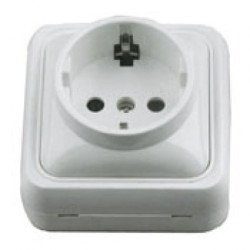 Fontini base bipolar 2p+t schuko -blanco-