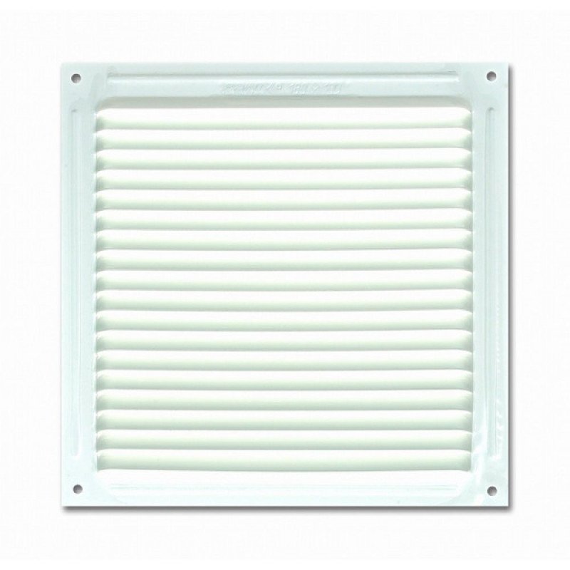 Rejilla de ventilacion 18x18 cm 19 aberturas lacado blanco