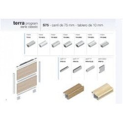 Perfil h prh16-v-s85 1.0mt plata mate para puerta corredera