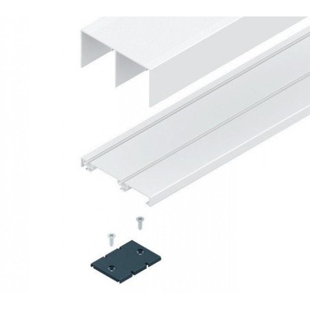 Puerta corredera: kit guias ref. kg-60-s85 3.0mt plata mate