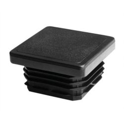 Contera cuadrada interior 30x30 mm estriada negro