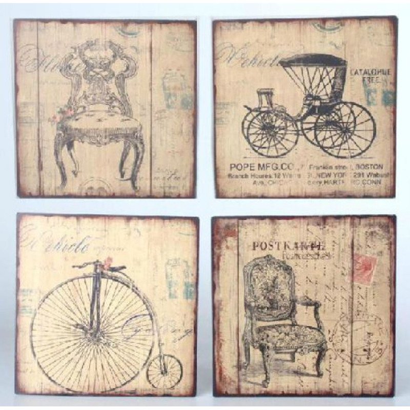 Cuadro metal vintage 25x25