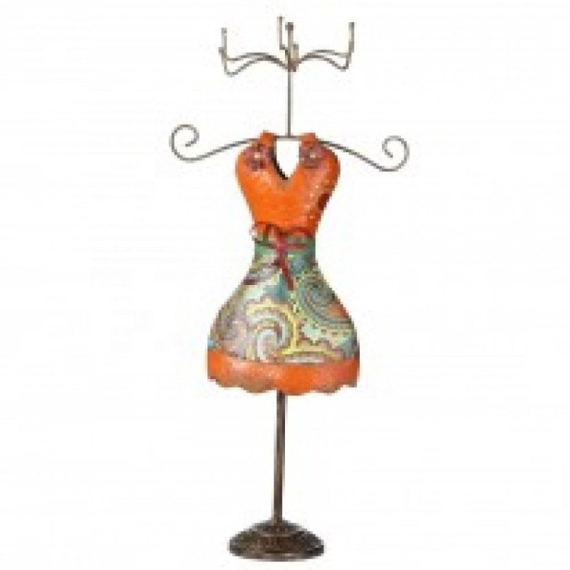 Maniqui cuelga joyas naranja metal 27,30 x 10,80 x