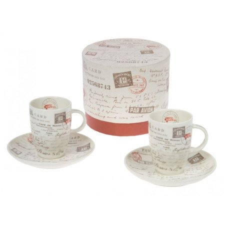 J/2 tazas c/plato writings 12