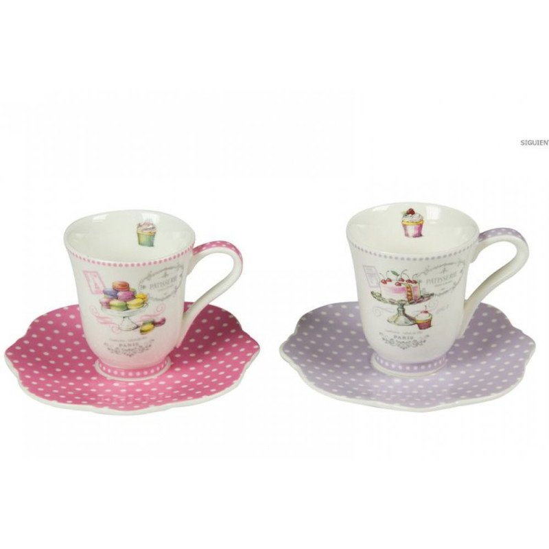 Jgo 2 tazas c/plato 75ml pati