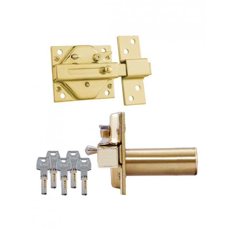 Cerrojo latonado c/llave cs88l m50